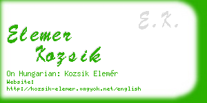 elemer kozsik business card